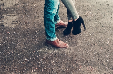 A couple standing together.